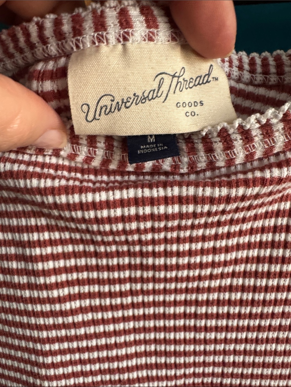 Universal Thread Red/Orange and White Striped Ribbed Tank - Picture 4 of 5